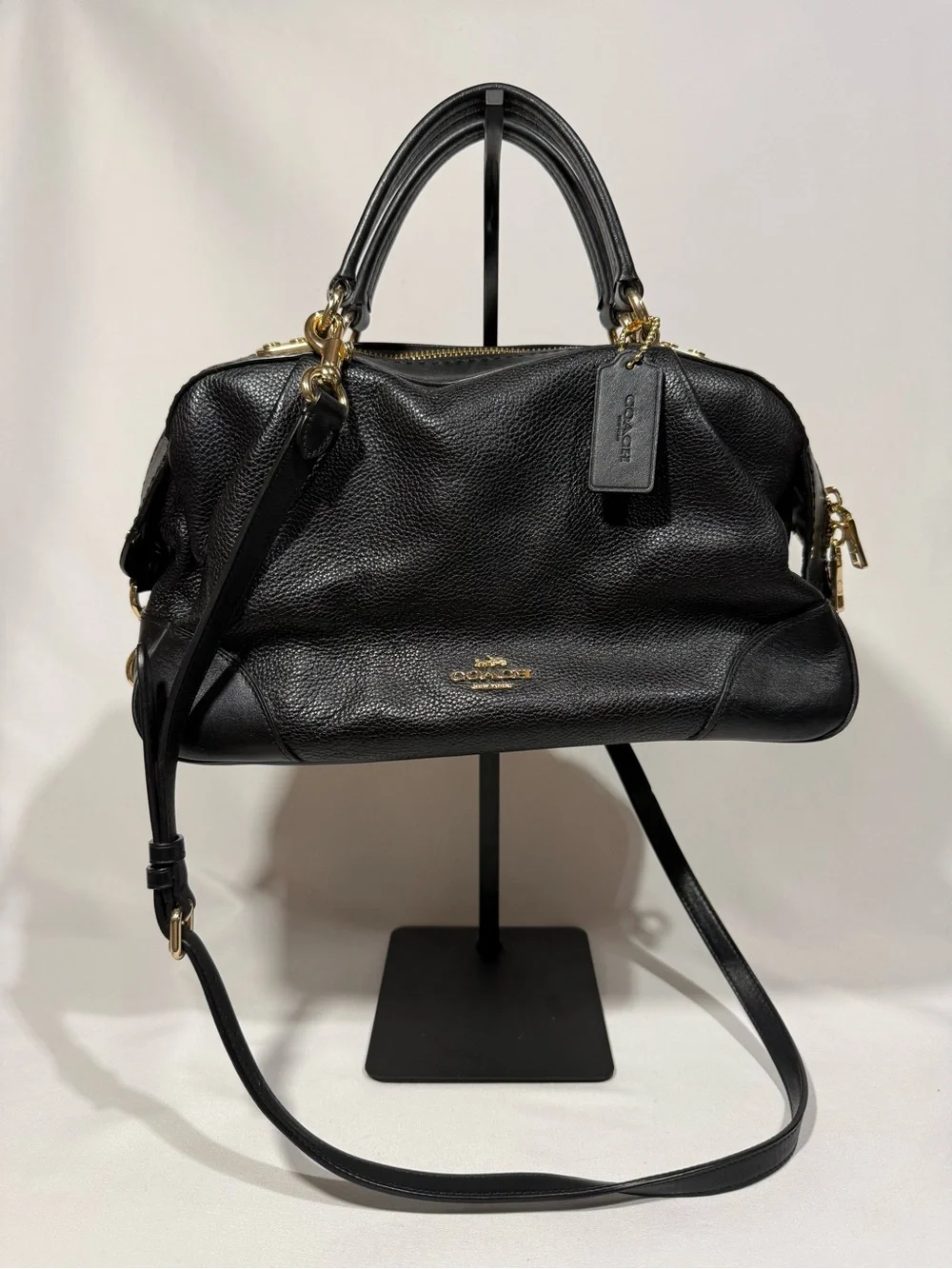 Coach Black Leather Lane Satchel Bag